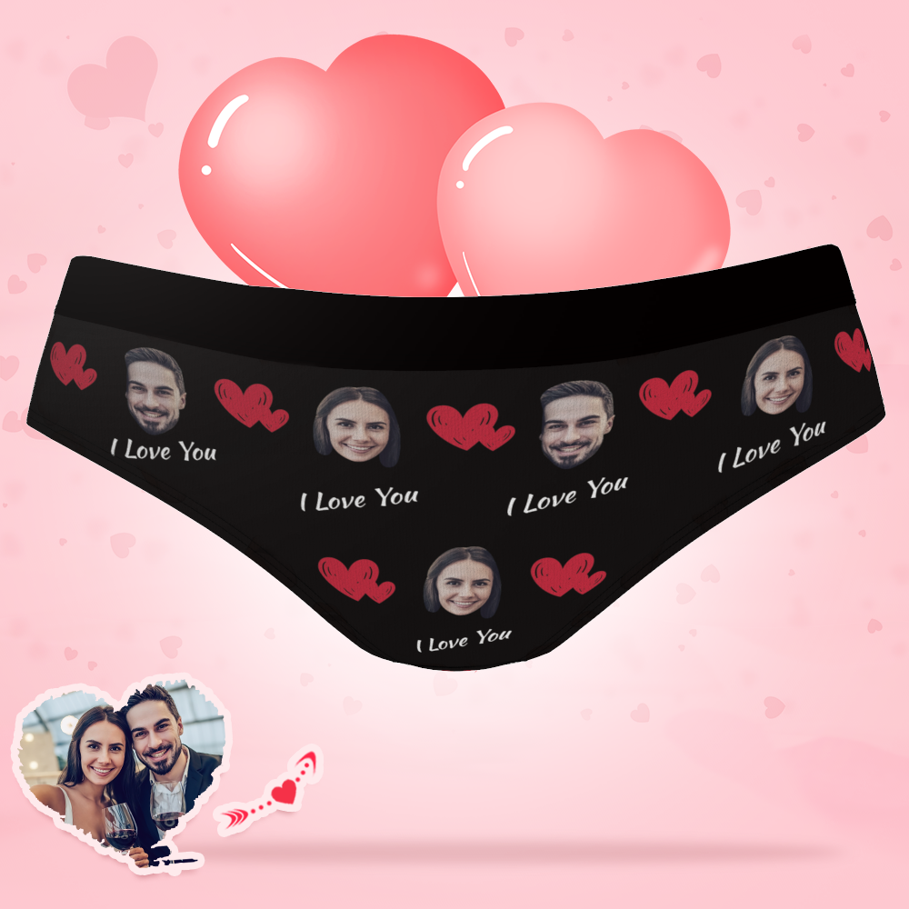 Custom Face Underwear Face Panties Love Heart Printed
