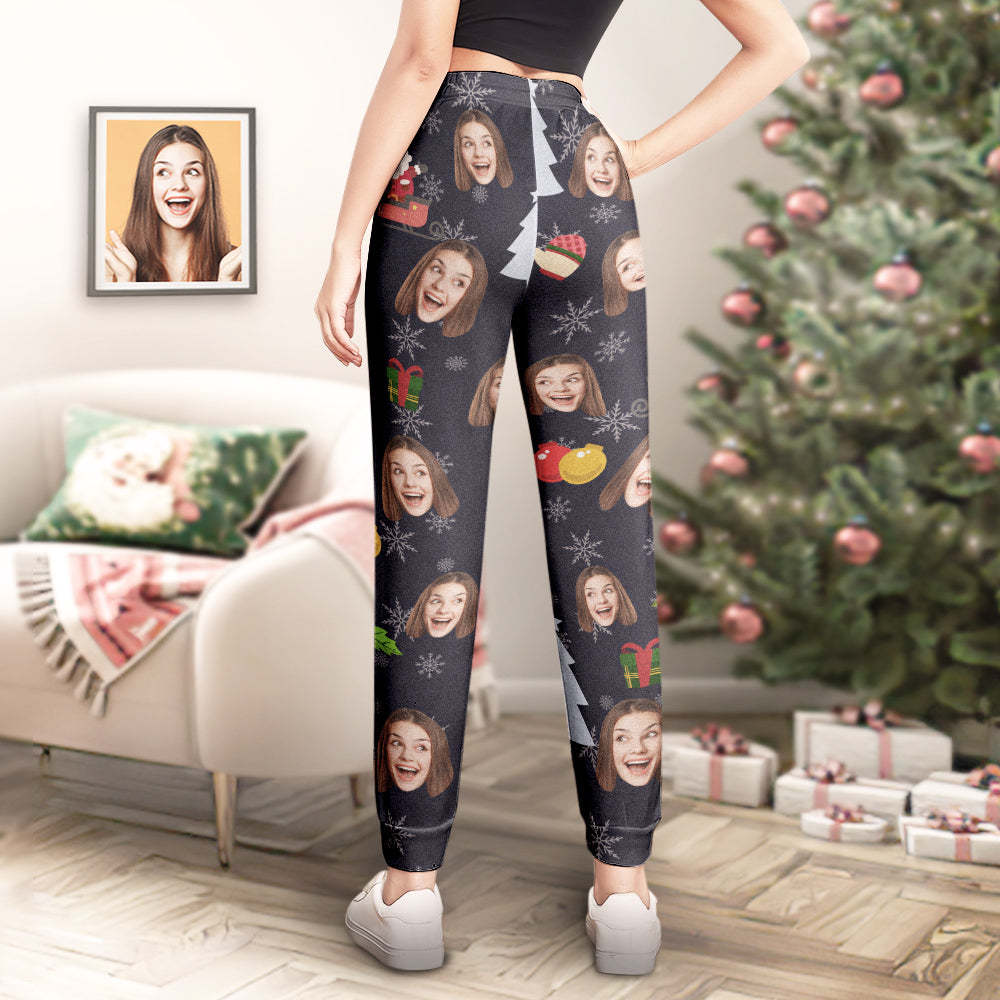 Custom Face Christmas Sweatpants Trousers Personalised Unisex Joggers Funny Christmas Gift - MyFaceUnderwearUK