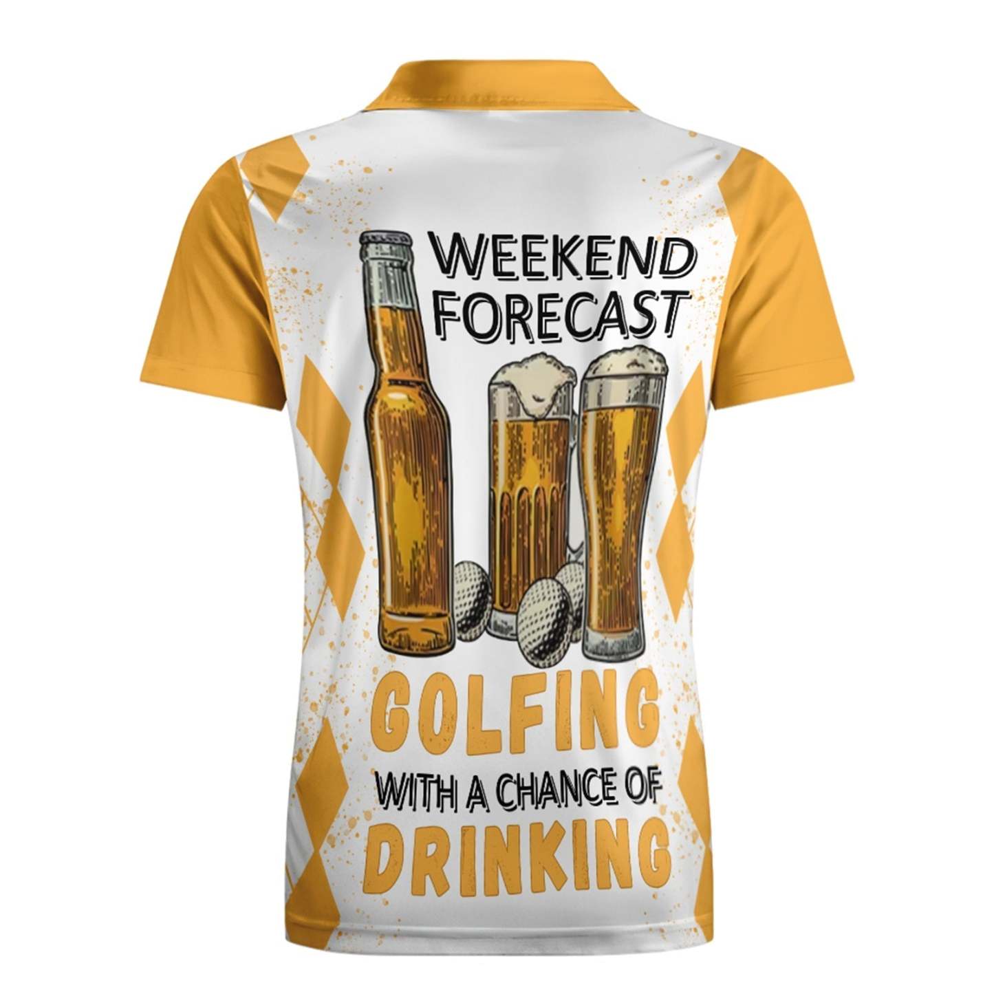 Custom Face Polo Shirt For Men Weekend Forecast Beer And Golf Polo Shirt  For Beer Lovers - MyFaceUnderwearUK