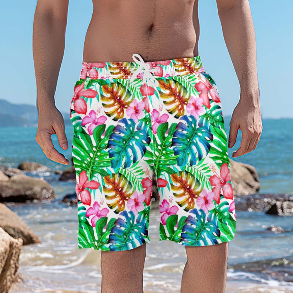 Men's swimming trunks beach leisure Pants In Nature Print - MyFaceUnderwearUK