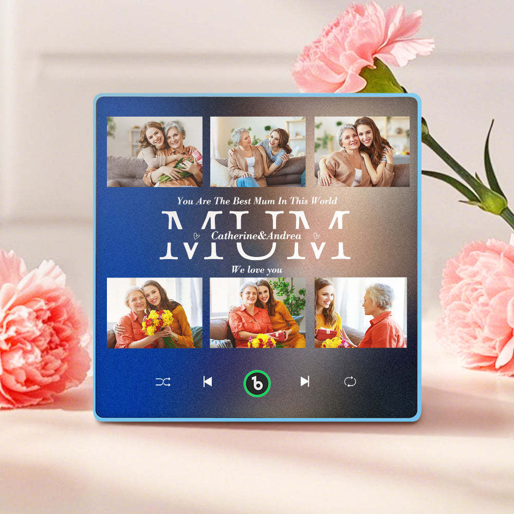 Personalised Fridge Magnets That Plays Music with 6 Photos Mother's Day Gifts for Mum - MyPhotoBoxer