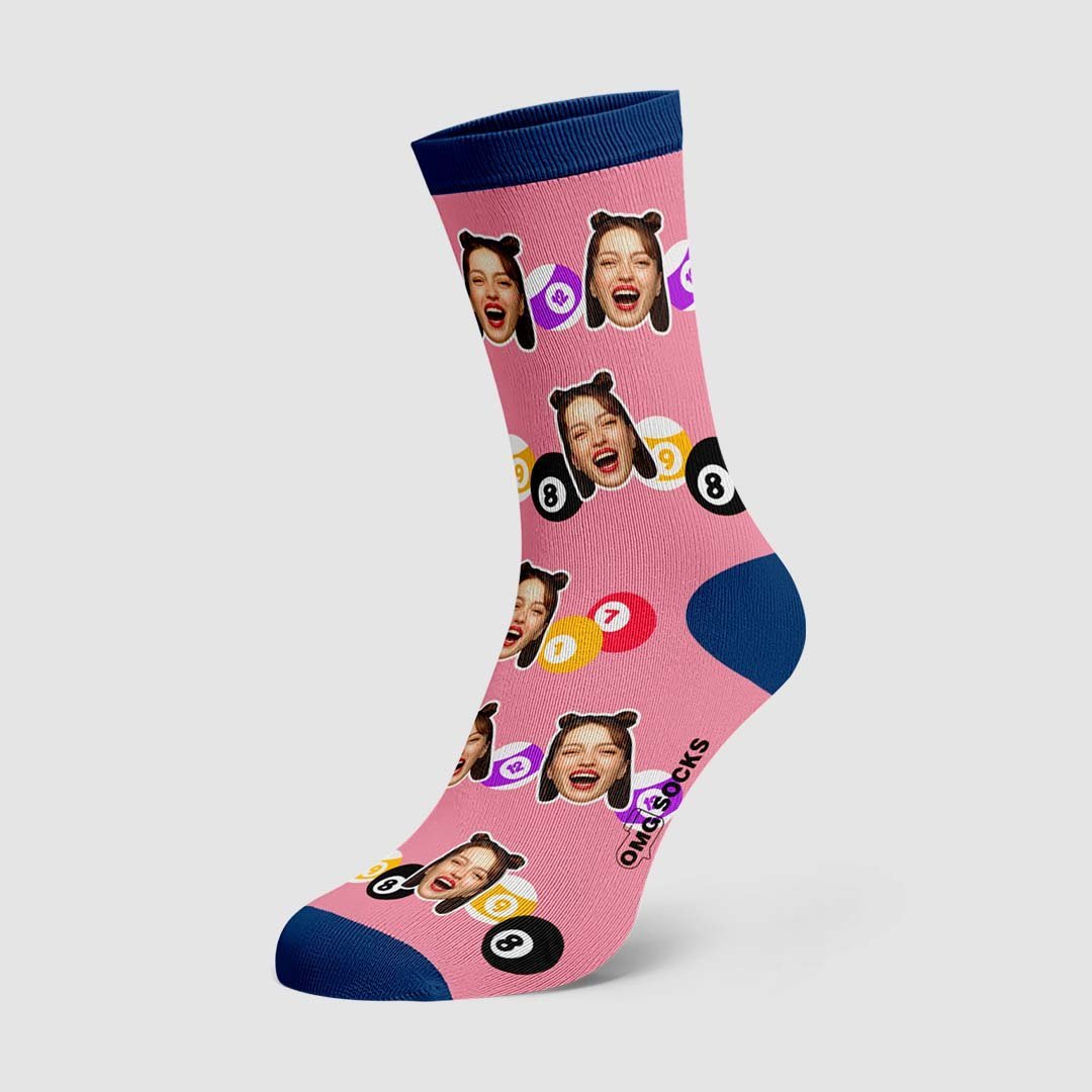 Billiards Photo On Face Socks - MyPhotoBoxer