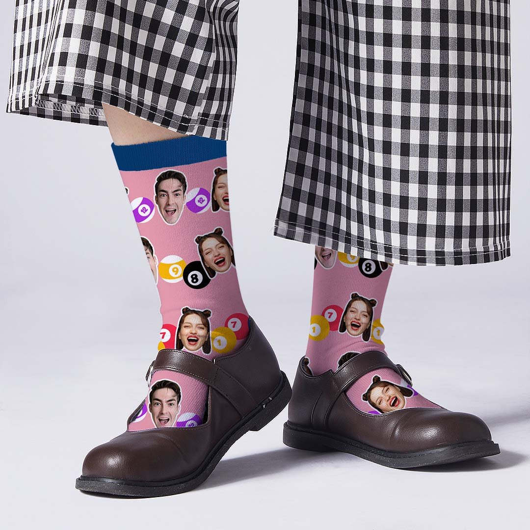 Billiards Photo On Face Socks - MyPhotoBoxer