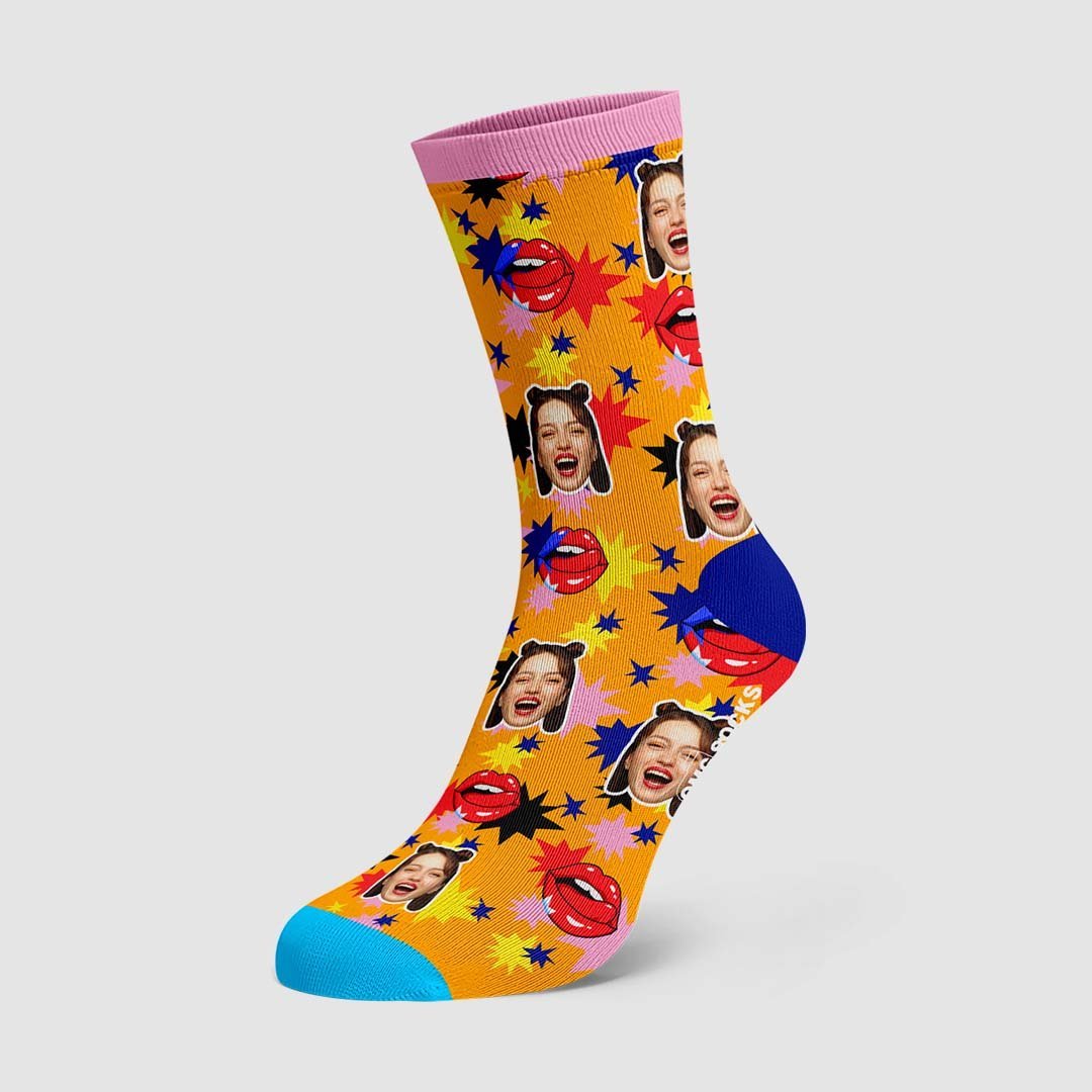 Custom Face Socks Dazzling graphical elements - MyPhotoBoxer