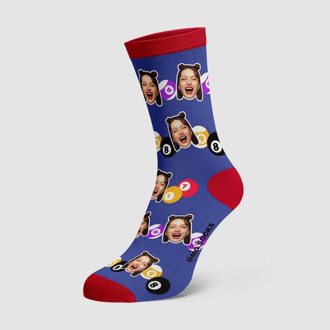 Billiards Photo On Face Socks - MyPhotoBoxer