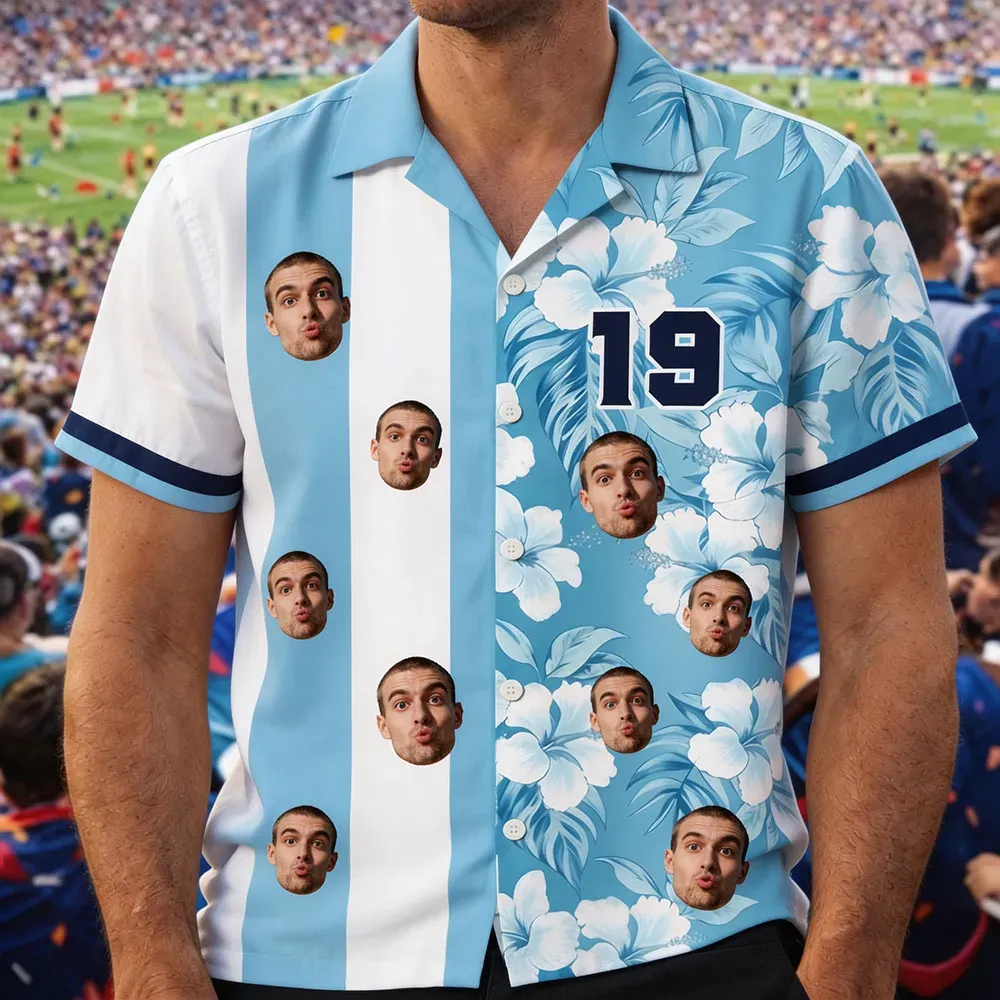 Custom Retro Football Jersey Aloha Apparel Hawaiian Shirt, Match Day Hawaiian Shirt, Soccer Fan Gift, Father's Day Gift - MyPhotoBoxer
