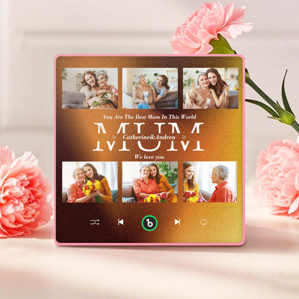 Personalised Fridge Magnets That Plays Music with 6 Photos Mother's Day Gifts for Mum - MyPhotoBoxer