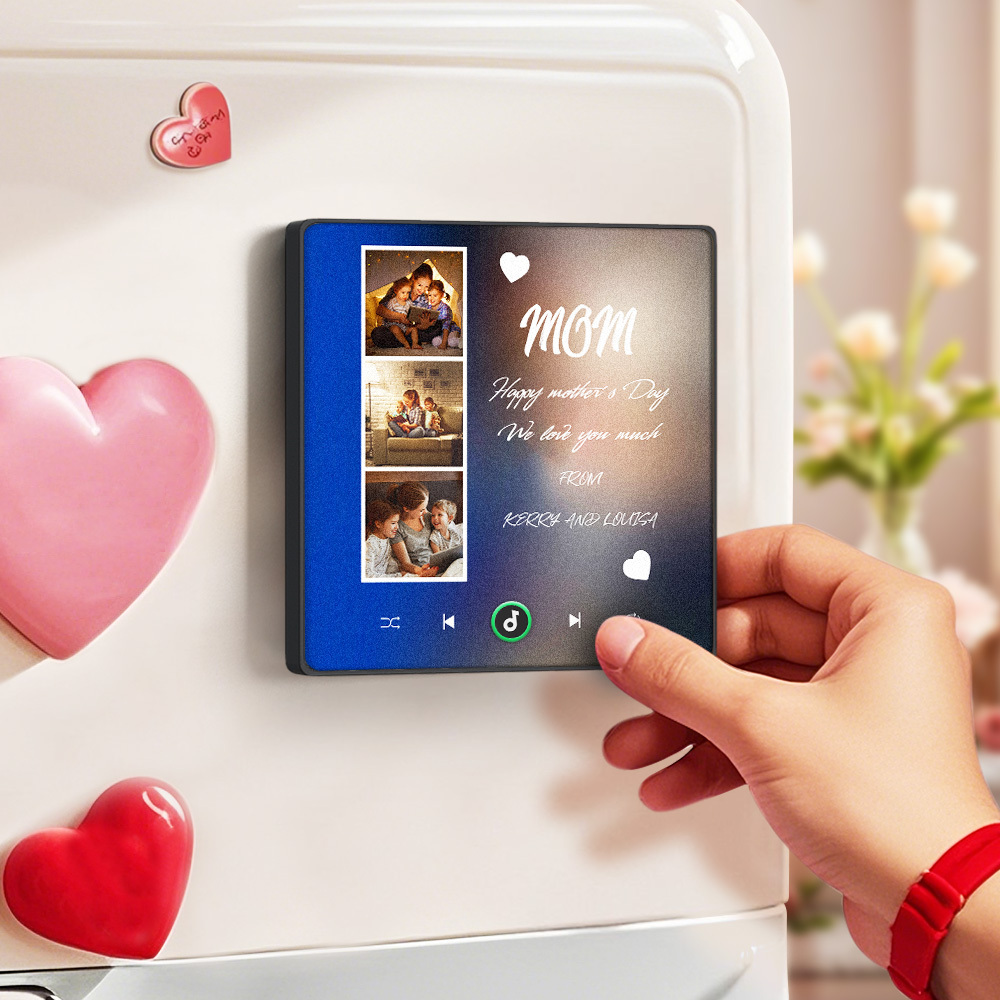 Custom Music Fridge Magnets Personalized Magnets That Plays Music Mother's Day Gifts - MyPhotoBoxer