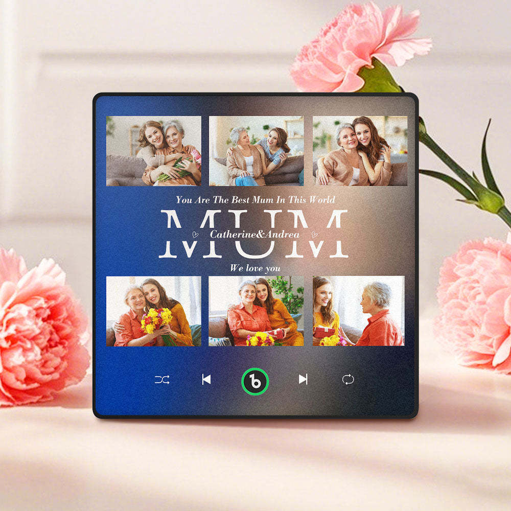 Personalised Fridge Magnets That Plays Music with 6 Photos Mother's Day Gifts for Mum - MyPhotoBoxer