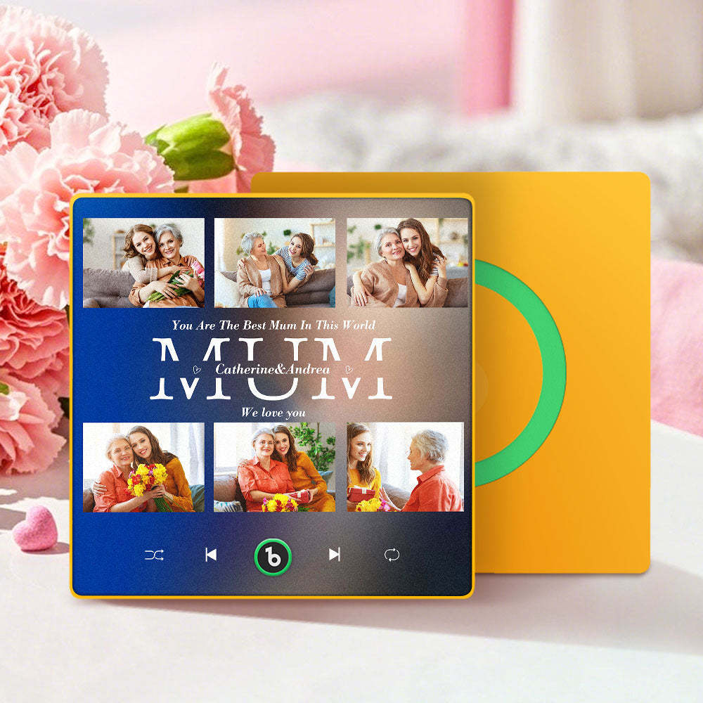 Personalised Fridge Magnets That Plays Music with 6 Photos Mother's Day Gifts for Mum - MyPhotoBoxer