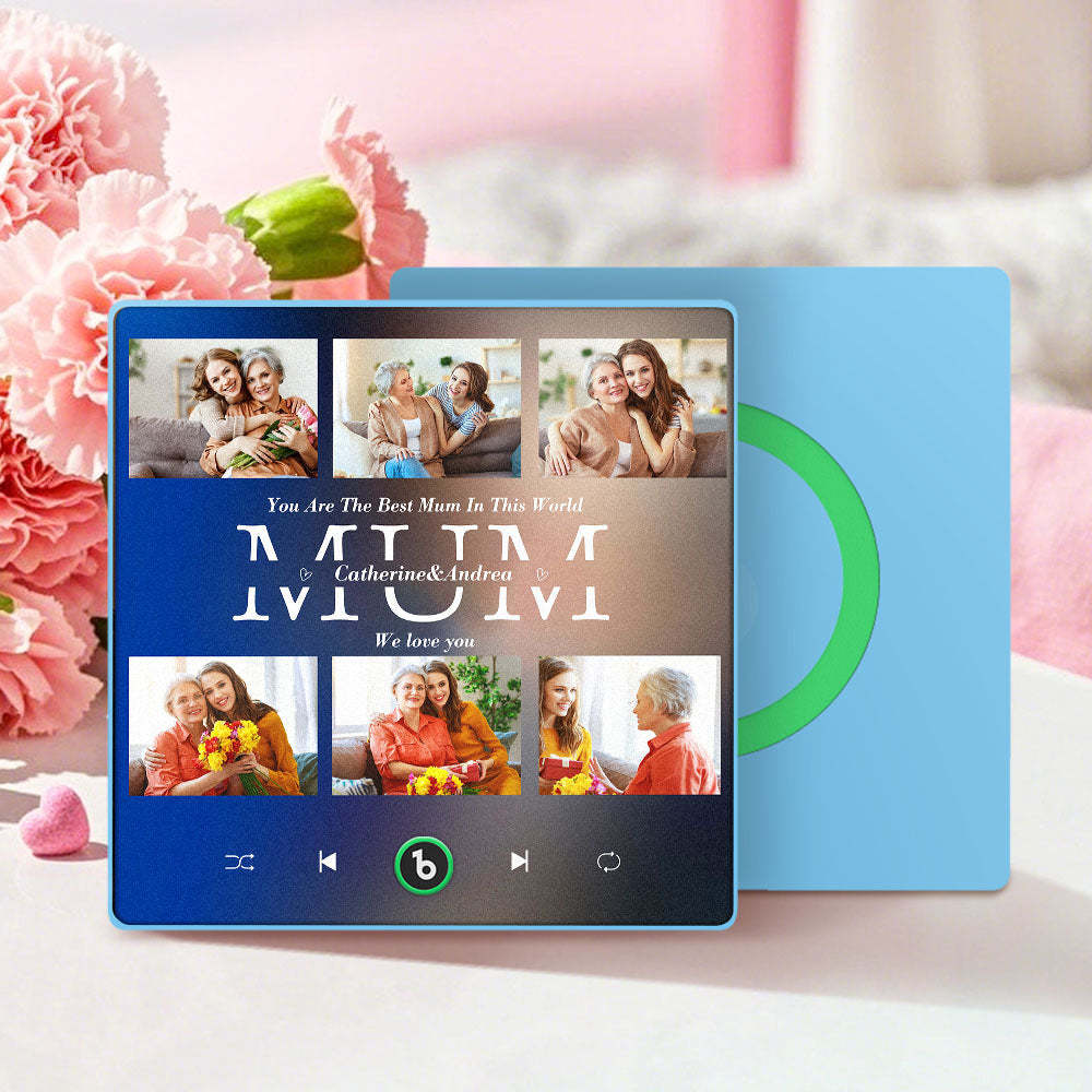 Personalised Fridge Magnets That Plays Music with 6 Photos Mother's Day Gifts for Mum - MyPhotoBoxer