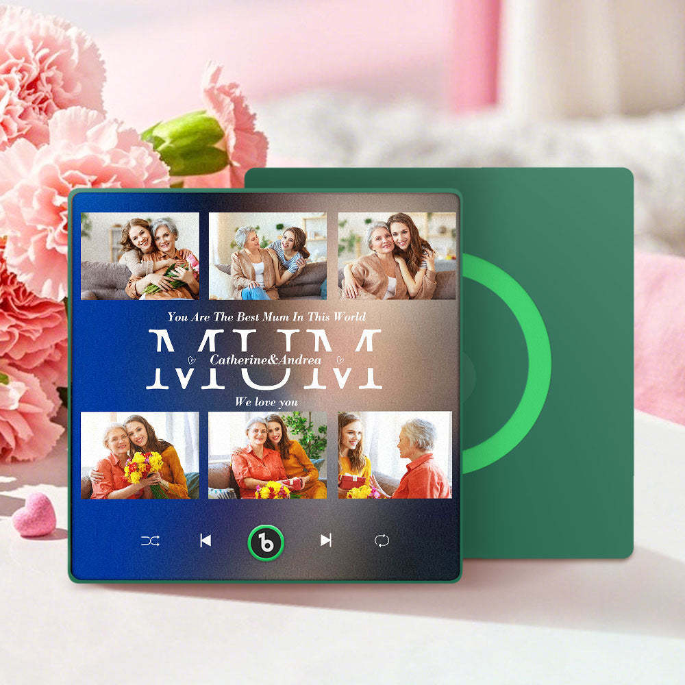 Personalised Fridge Magnets That Plays Music with 6 Photos Mother's Day Gifts for Mum - MyPhotoBoxer