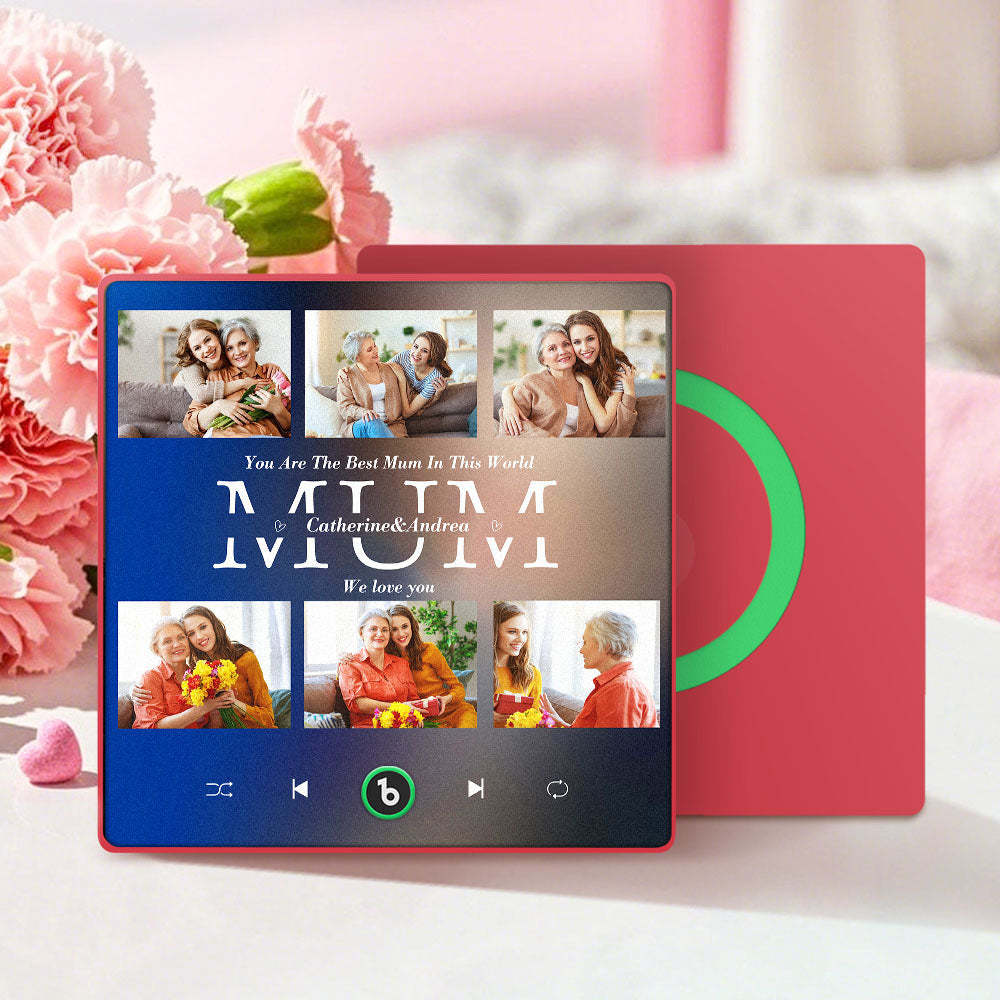 Personalised Fridge Magnets That Plays Music with 6 Photos Mother's Day Gifts for Mum - MyPhotoBoxer