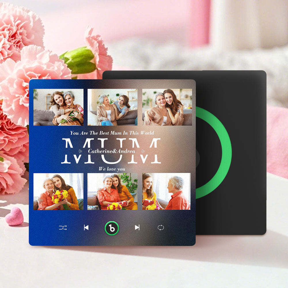 Personalised Fridge Magnets That Plays Music with 6 Photos Mother's Day Gifts for Mum - MyPhotoBoxer