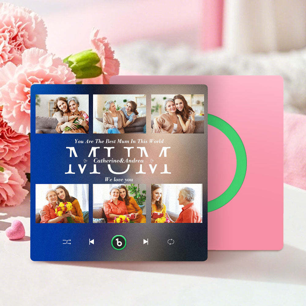 Personalised Fridge Magnets That Plays Music with 6 Photos Mother's Day Gifts for Mum - MyPhotoBoxer