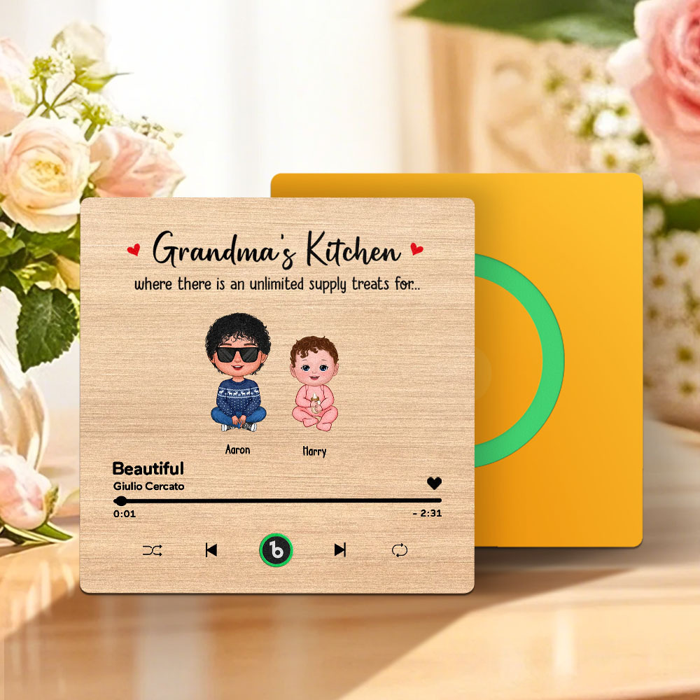 Custom Music Fridge Magnet Mother's Day Music Wall Photo Sticker That Plays Music Without Cell Phone Multiple Styles - MyPhotoBoxer