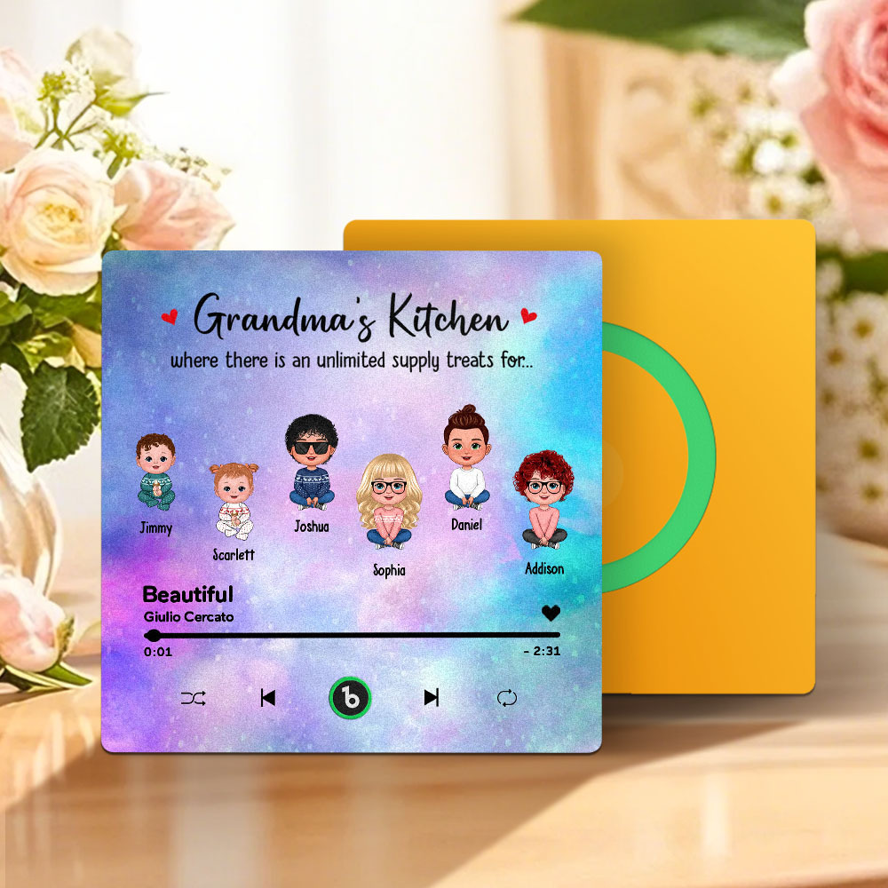 Custom Music Fridge Magnet Mother's Day Music Wall Photo Sticker That Plays Music Without Cell Phone Multiple Styles - MyPhotoBoxer