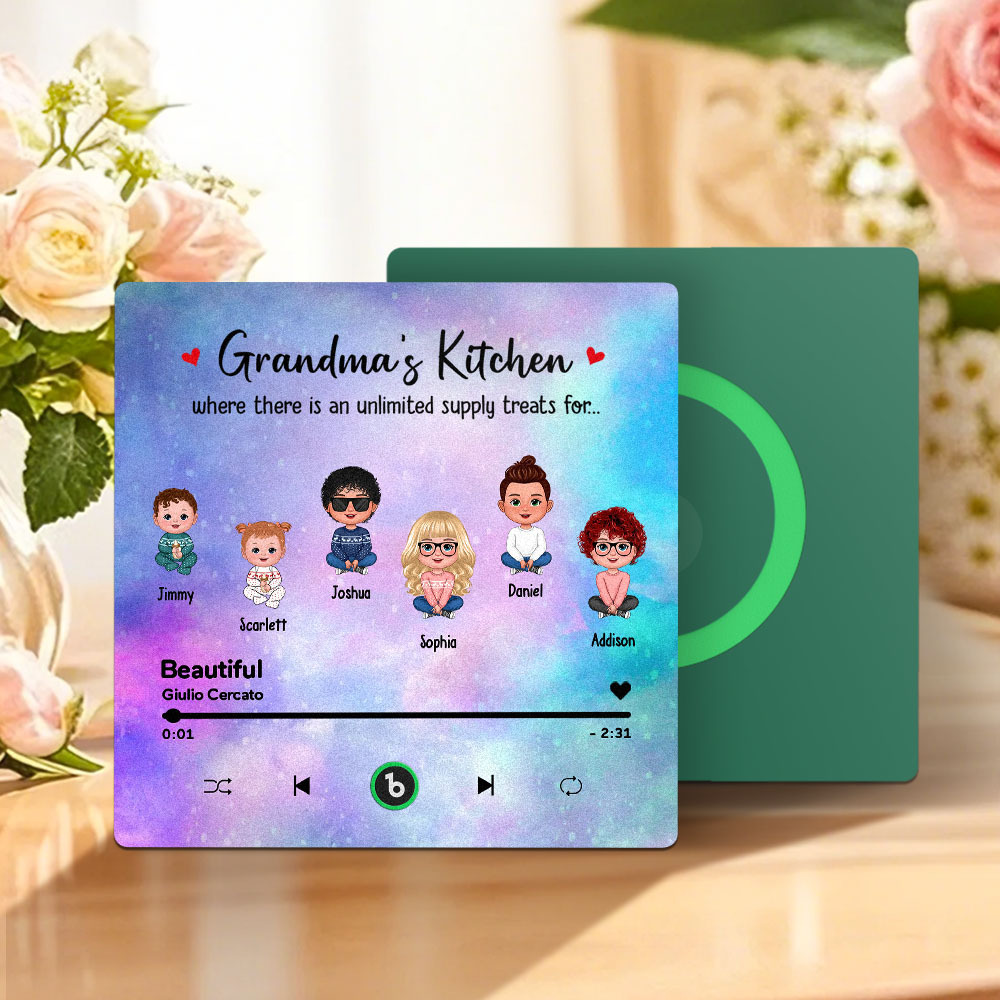 Custom Music Fridge Magnet Mother's Day Music Wall Photo Sticker That Plays Music Without Cell Phone Multiple Styles - MyPhotoBoxer