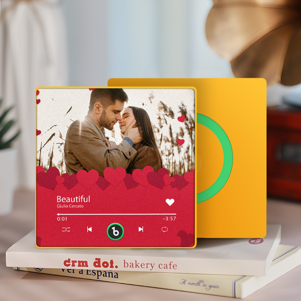Custom Music Fridge Magnets Custom Music Fridge Magnet Colorful Frame Album Fridge Magnet Can Play Songs Gift for Mom - MyPhotoBoxer