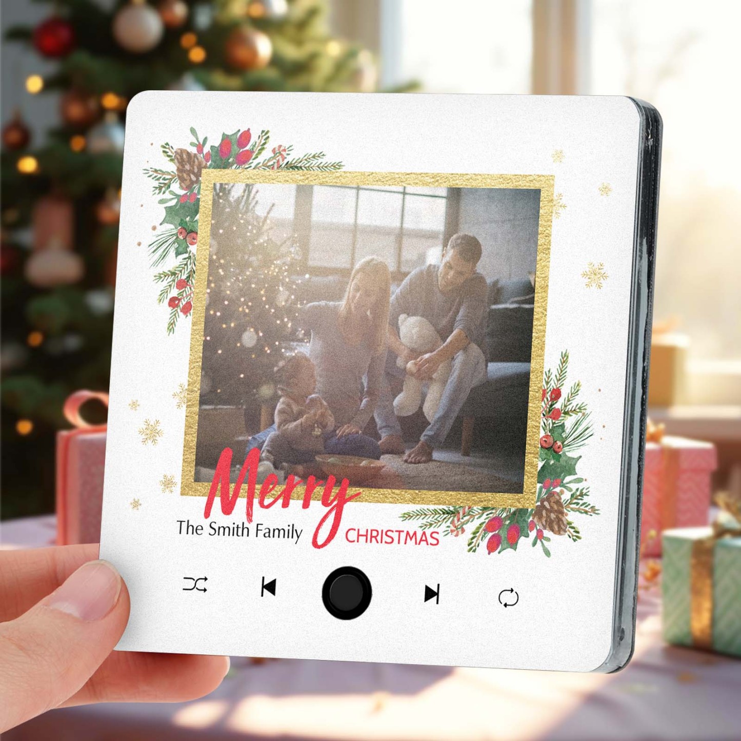 Personalized Music Fridge Magnet Merry Christmas Custom Music Magnets Can Play Songs Christmas Gift Family Gifts - MyCameraRollKeychain