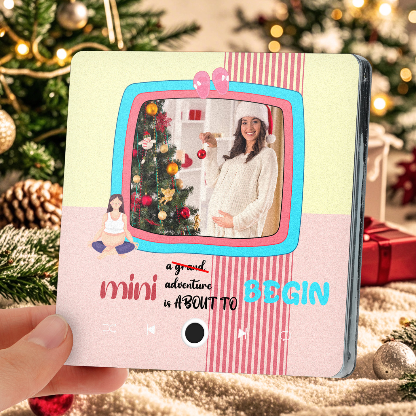 Personalized Photo Music Fridge Magnet Christmas Gift for Mom Custom Music Magnets Can Play Songs - MyCameraRollKeychain