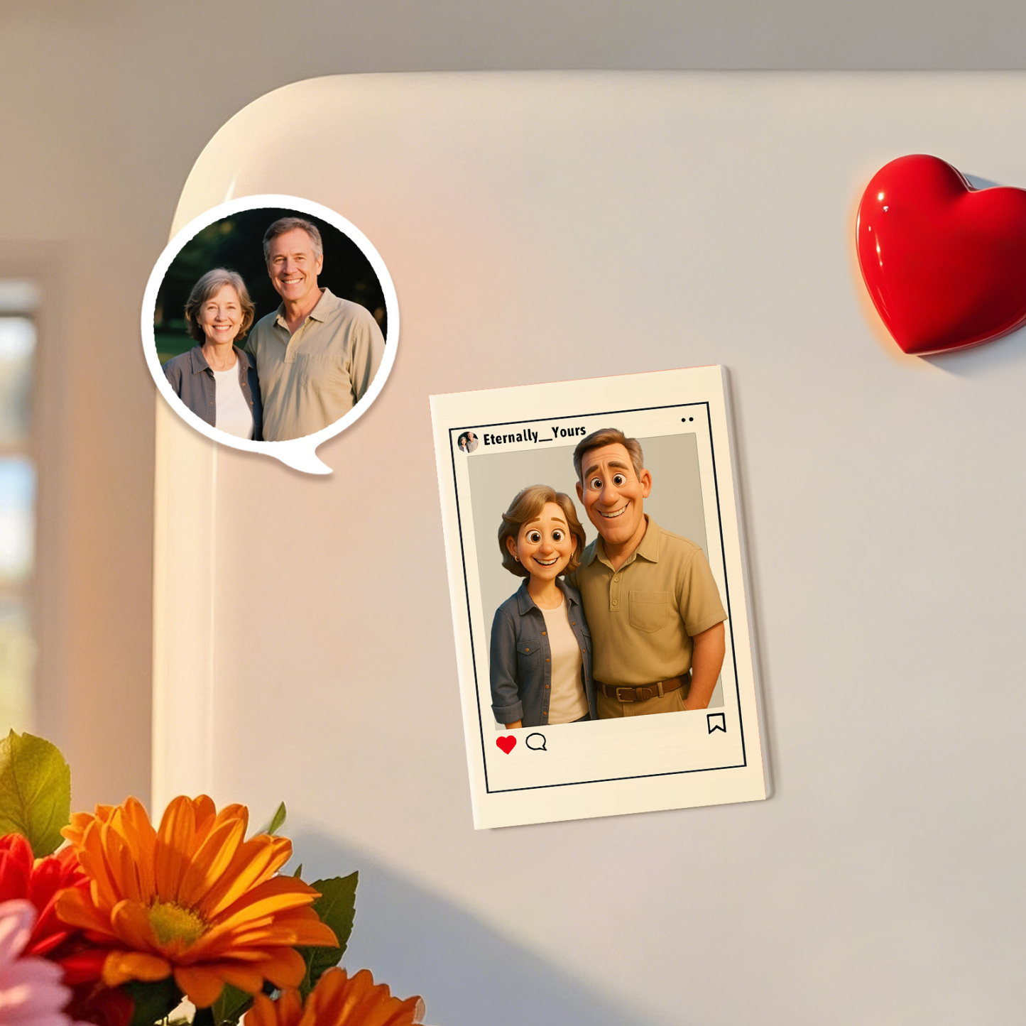 Custom Cartoon Style Art Gift Personalized Acrylic Fridge Magnets Couple's Gifts Wedding Gifts - MyPhotoBoxerUk