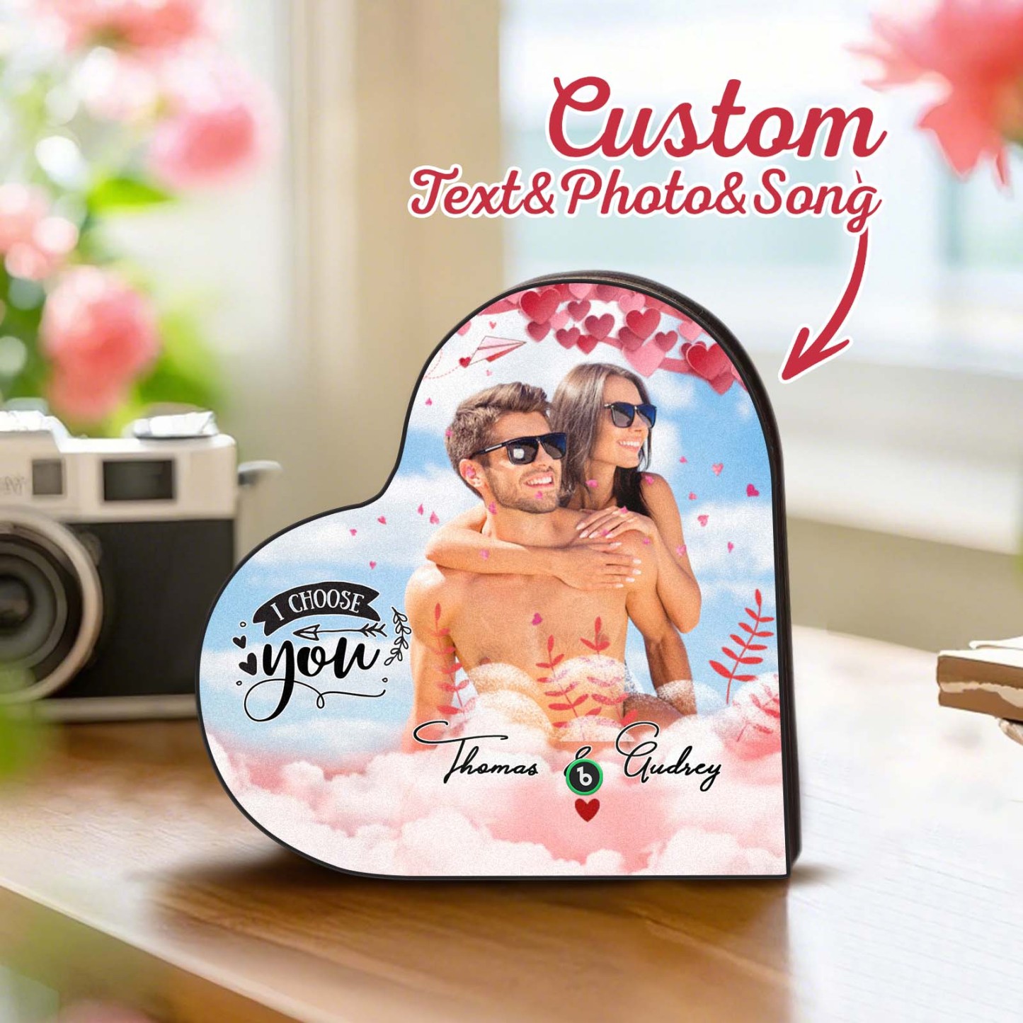 Personalized Music Fridge Magnet, Custom Music Wall Photo Sticker, Best Gift for Him - MyPhotoBoxer