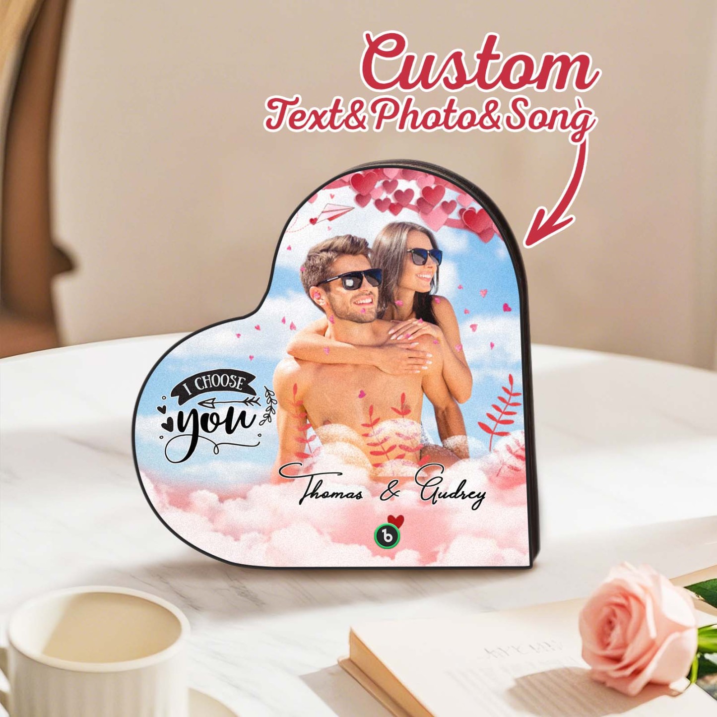 Personalized Music Fridge Magnet, Custom Music Wall Photo Sticker, Best Gift for Him - MyPhotoBoxer