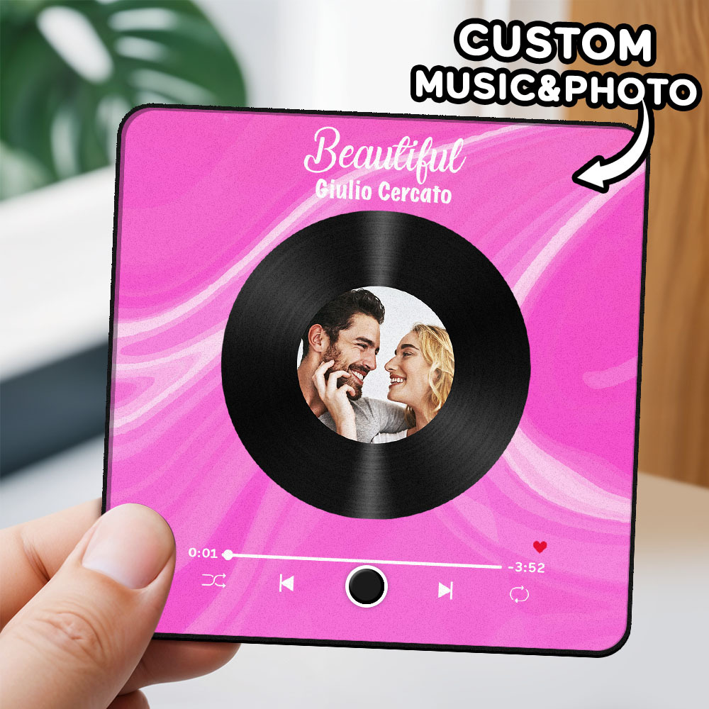 Personalized Photo Album Fridge Magnet Music Wall Photo Sticker Music Movement That Can Be Played Without Cell Phone Music Fridge Magnet Pro Can Play Songs Christmas Gift for Her - MyCameraRollKeychain