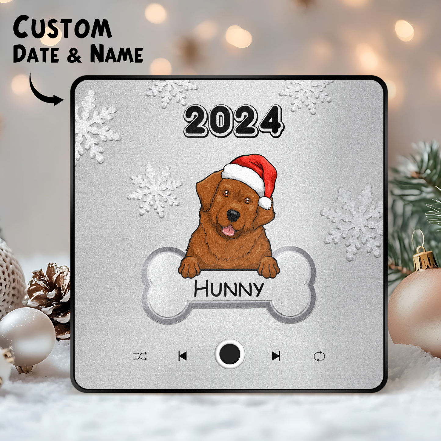 Personalized Music Fridge Magnet Custom Pet Dog Merry Christmas Custom Music Magnets Can Play Songs Christmas Gift Pet Lovers Gifts - MyPhotoBoxer