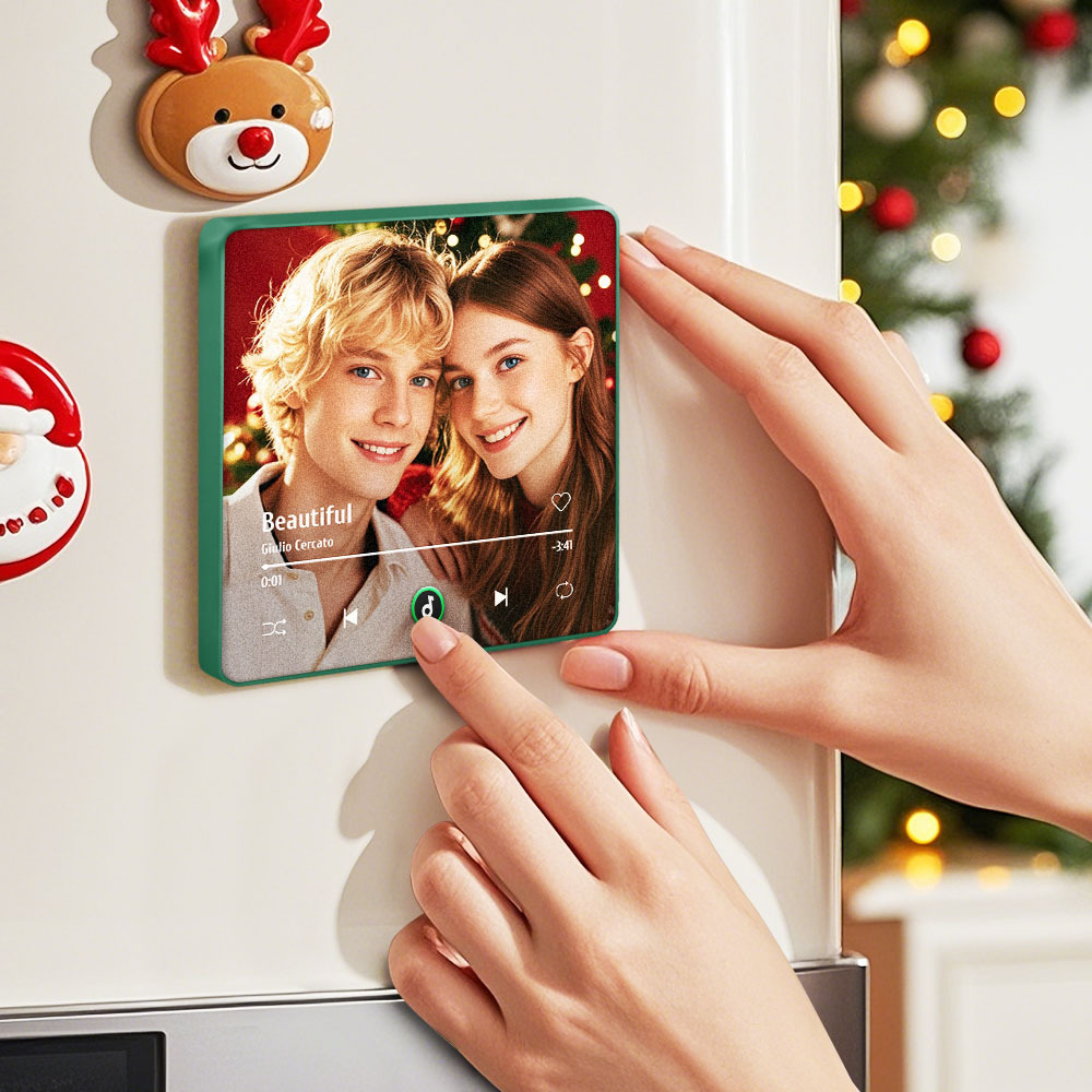 Christmas Gifts New 4.0 Upgrade Custom Music Fridge Magnet Colorful Frame Album Fridge Magnet Can Play Songs Gift for Couple