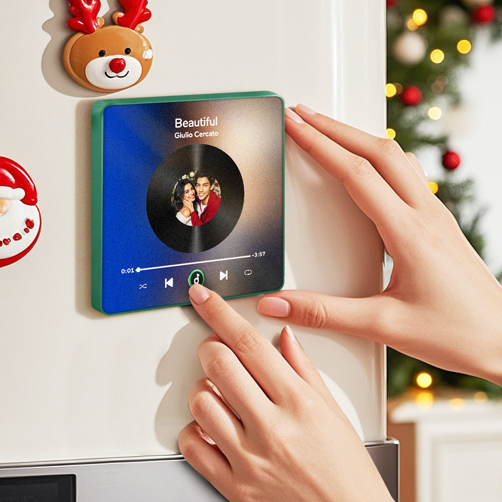 Christmas Gifts New 4.0 Upgrade Custom Music Fridge Magnet Colorful Frame Album Fridge Magnet Can Play Songs Gift for Couple
