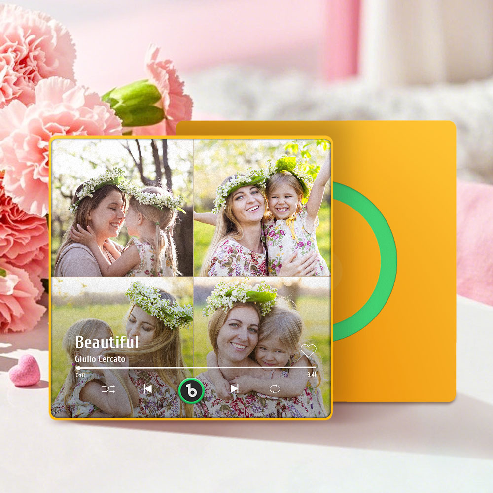 Mother's Day Gifts Custom Music Fridge Magnet Colorful Frame Album Fridge Magnet Can Play Songs - MyPhotoBoxer