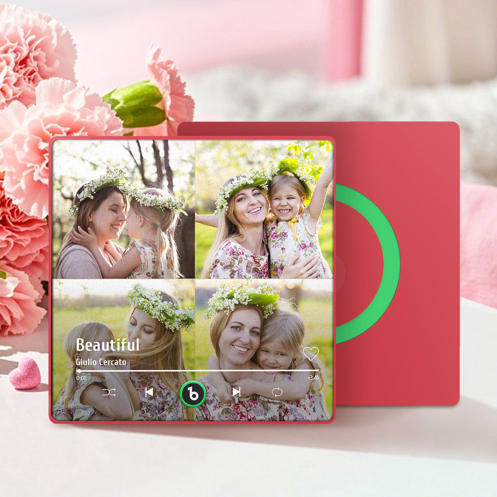 Mother's Day Gifts Custom Music Fridge Magnet Colorful Frame Album Fridge Magnet Can Play Songs - MyPhotoBoxer