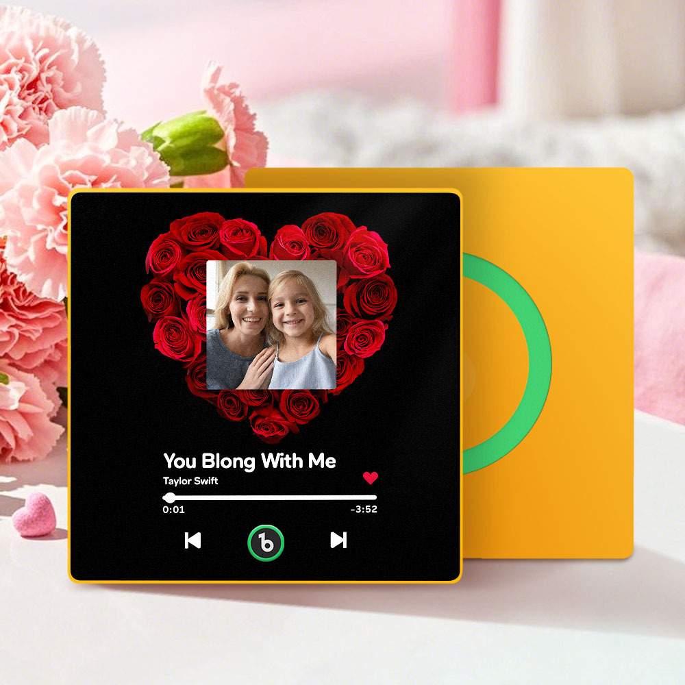 Mother's Day Gifts Custom Music Fridge Magnet Colorful Frame Album Fridge Magnet Can Play Songs - MyPhotoBoxer