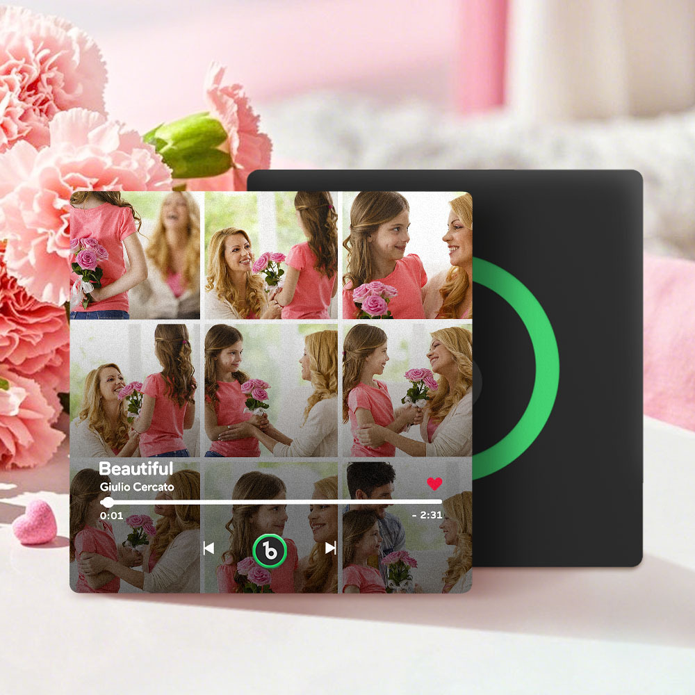Mother's Day Gifts Custom Music Fridge Magnet Colorful Frame Album Fridge Magnet Can Play Songs - MyPhotoBoxer