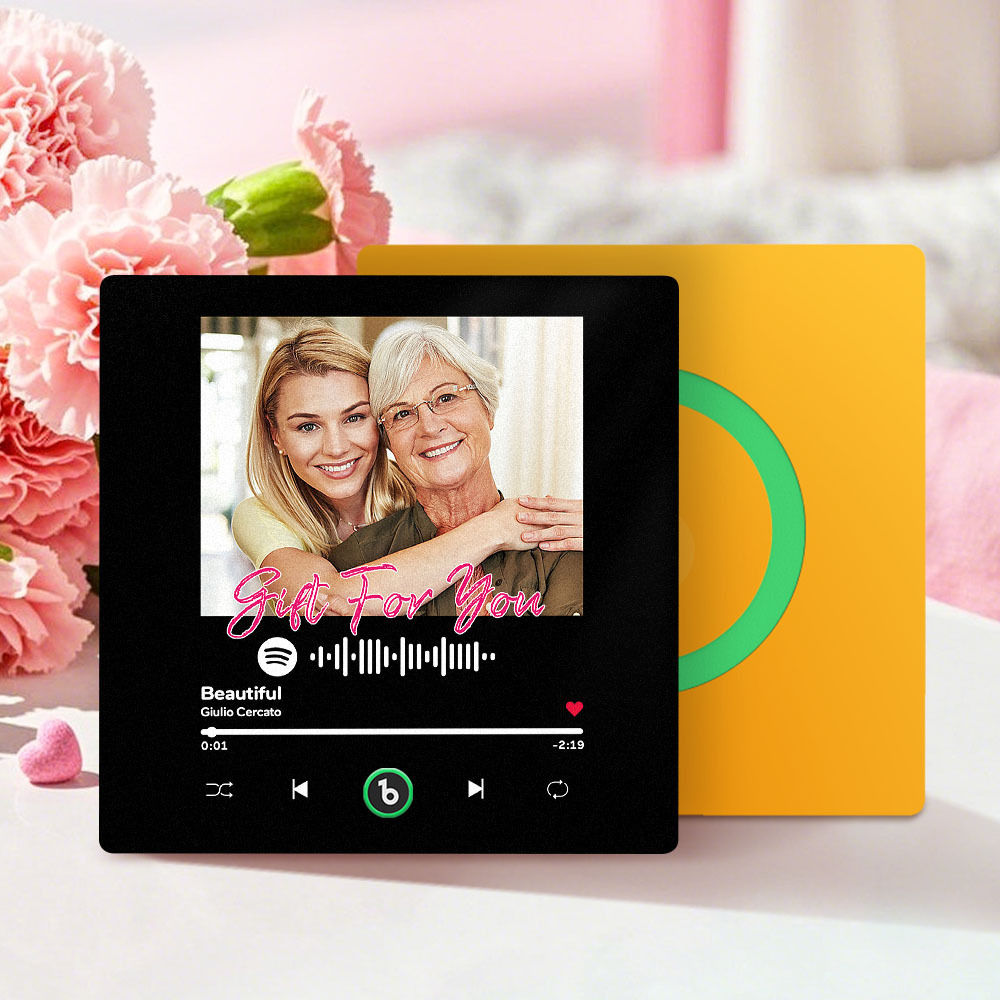 Mother's Day Gifts Custom Music Fridge Magnet Colorful Frame Album Fridge Magnet Can Play Songs - MyPhotoBoxer