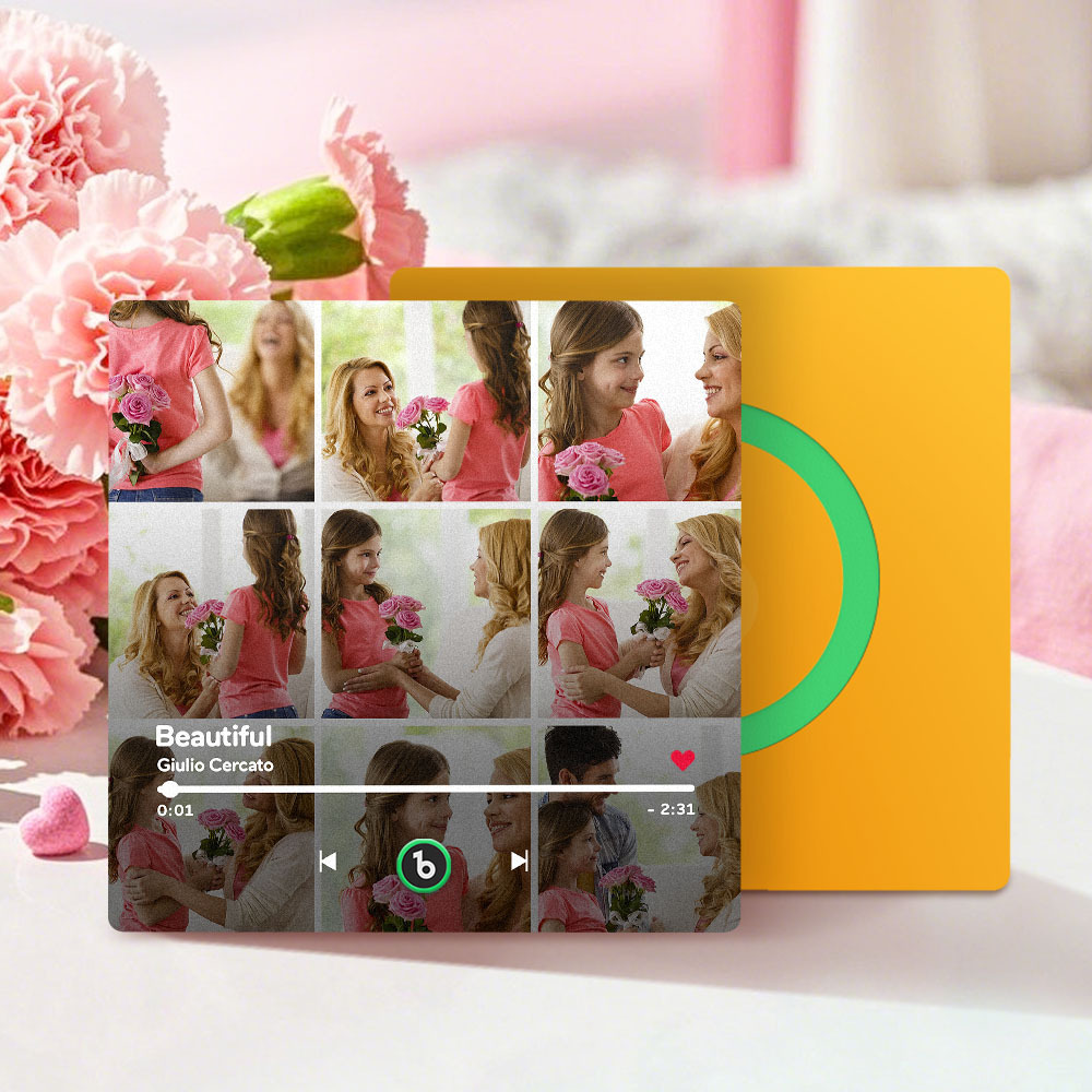 Mother's Day Gifts Custom Music Fridge Magnet Colorful Frame Album Fridge Magnet Can Play Songs - MyPhotoBoxer