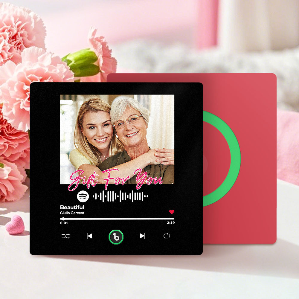 Mother's Day Gifts Custom Music Fridge Magnet Colorful Frame Album Fridge Magnet Can Play Songs - MyPhotoBoxer