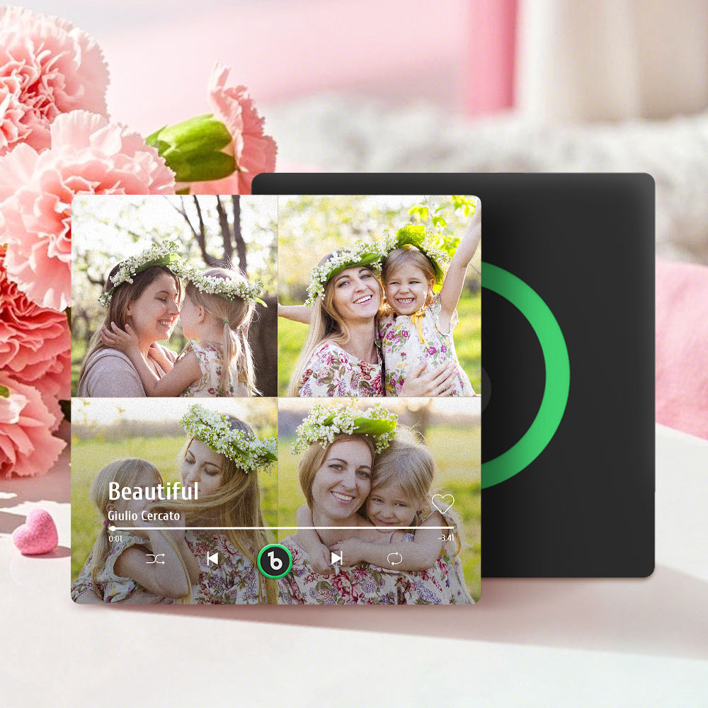 Mother's Day Gifts Custom Music Fridge Magnet Colorful Frame Album Fridge Magnet Can Play Songs - MyPhotoBoxer