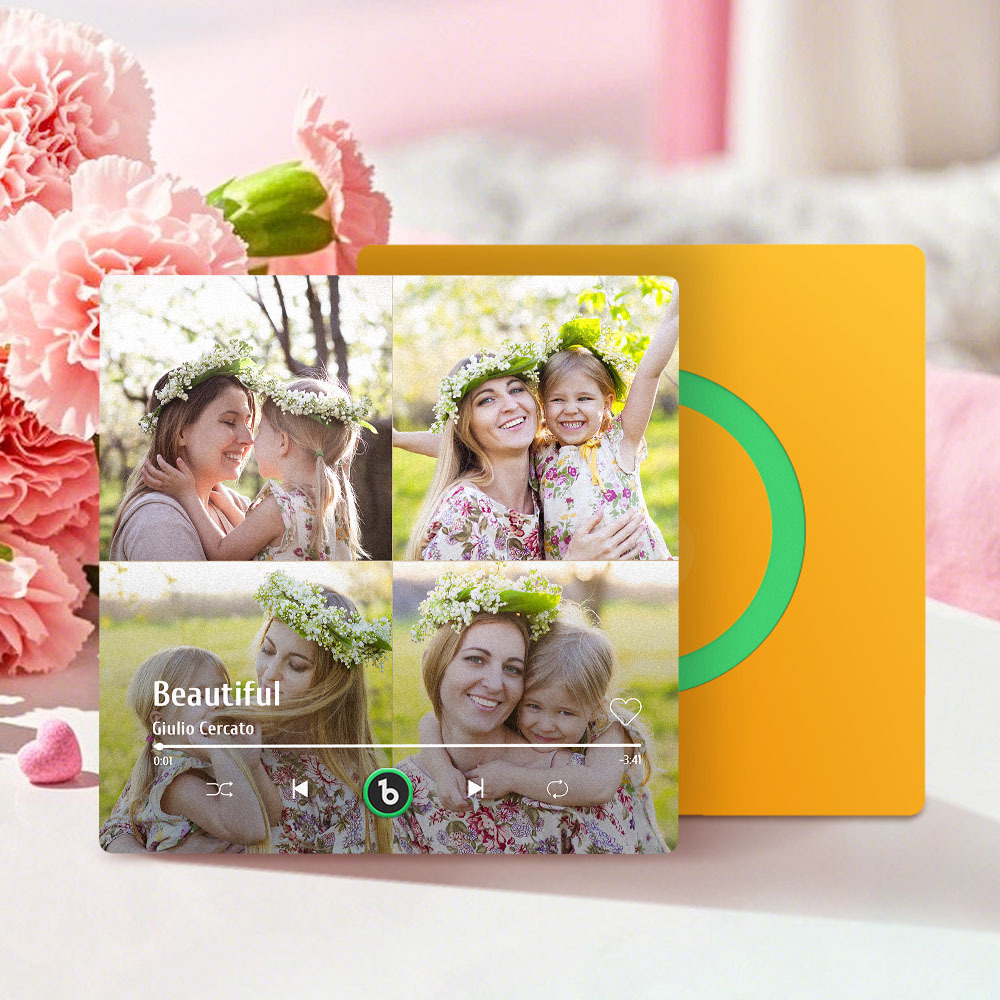 Mother's Day Gifts Custom Music Fridge Magnet Colorful Frame Album Fridge Magnet Can Play Songs - MyPhotoBoxer