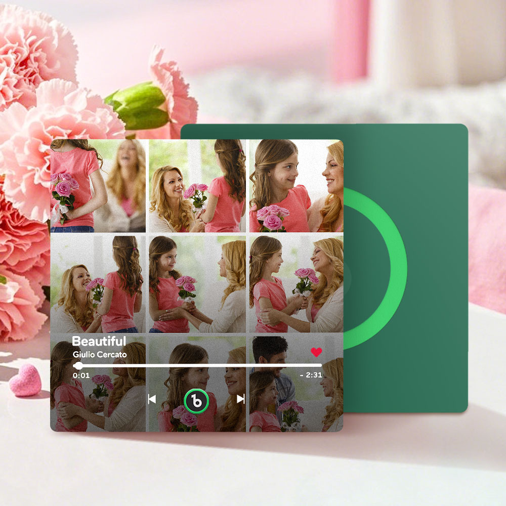 Mother's Day Gifts Custom Music Fridge Magnet Colorful Frame Album Fridge Magnet Can Play Songs - MyPhotoBoxer