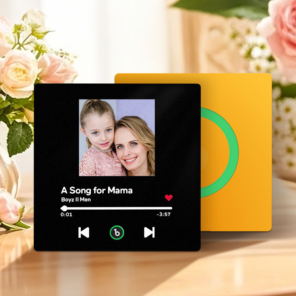 Custom Music And Photo Music Fridge Magnets Mother's Day Gifts Frameless Fridgebeats - MyPhotoBoxer