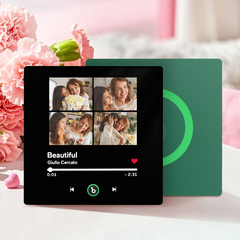 Mother's Day Gifts Custom Music Fridge Magnet Colorful Frame Album Fridge Magnet Can Play Songs - MyPhotoBoxer