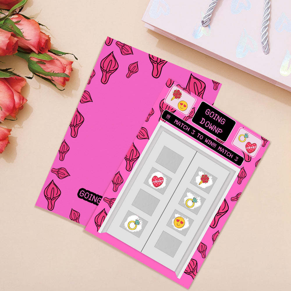 Going Down Scratch Card Valentine's Day Surprise Funny Scratch off Card - MyPhotoBoxer