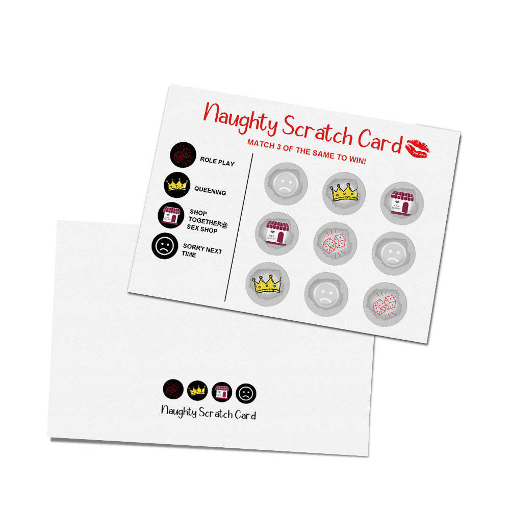 Naughty Scratch Card Funny Valentine's Day Scratch off Card Match 3 to Win Card - MyPhotoBoxer