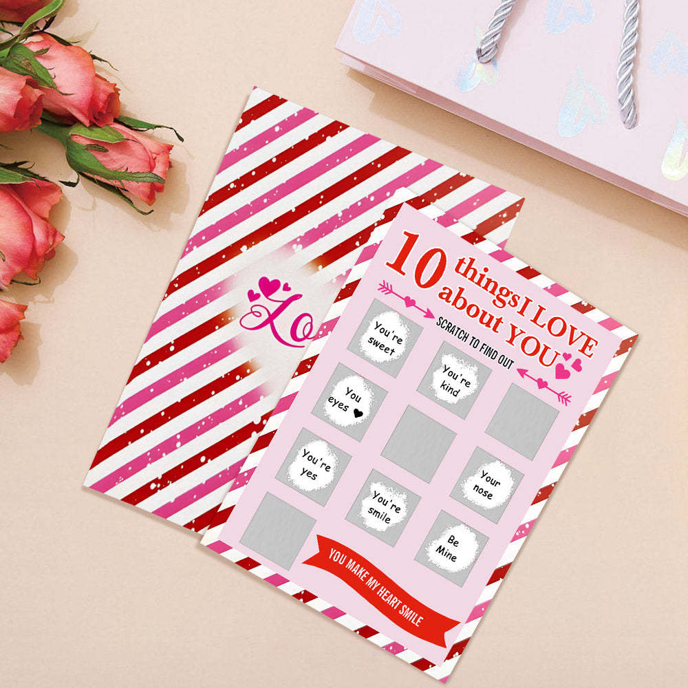 10 Things I Love About You Scratch Card Valentine's Day Scratch off Card - MyPhotoBoxer