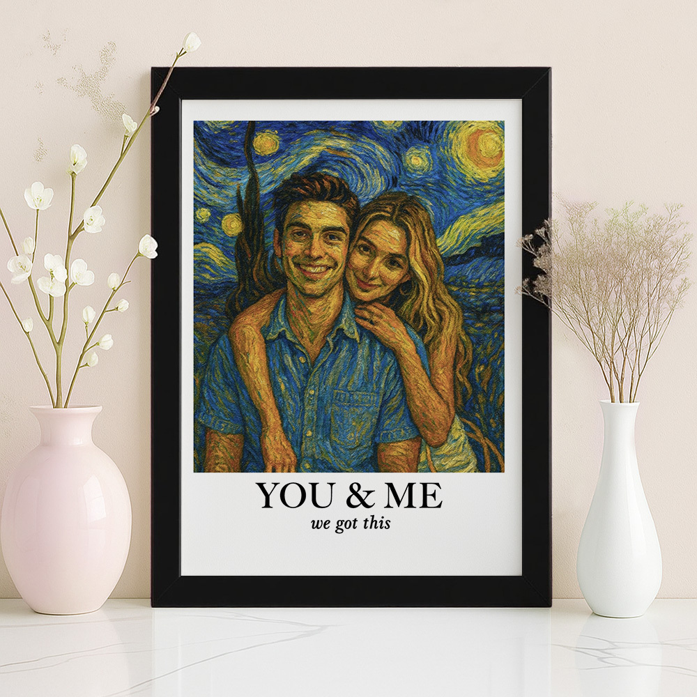Personalized Van Gogh Wall Art Photo Frame You & Me We Got This