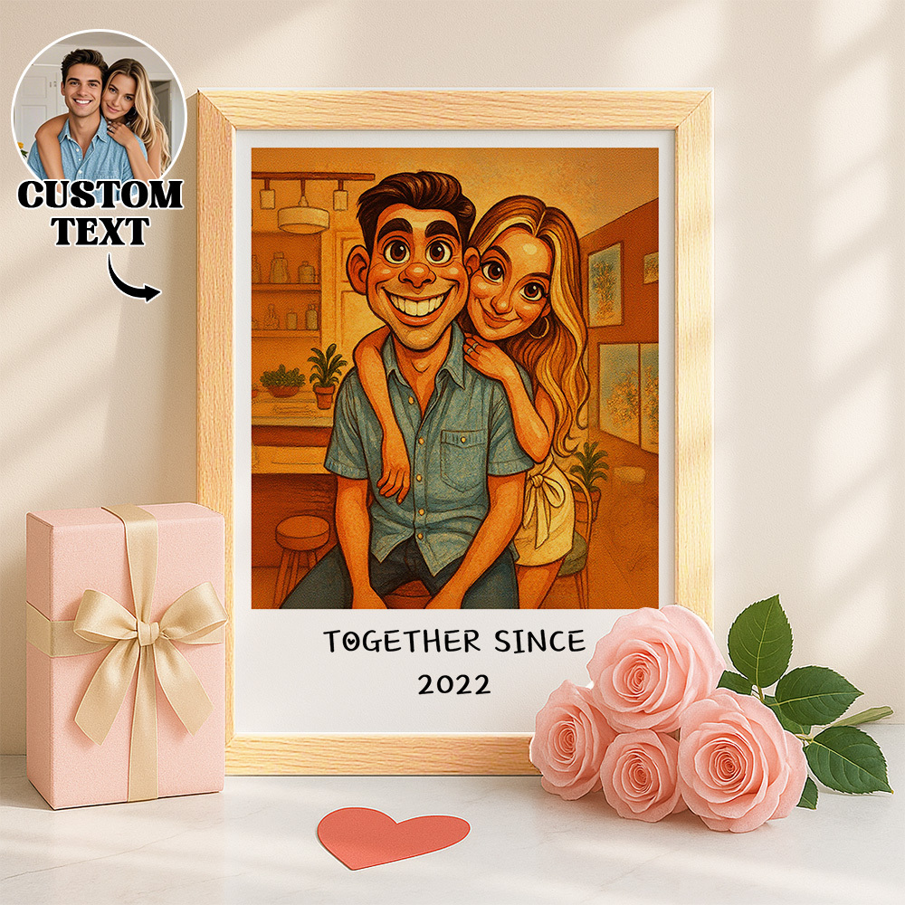 Custom Funny Caricature Portrait Frame Transform Your Photo into Hilarious Art Gift
