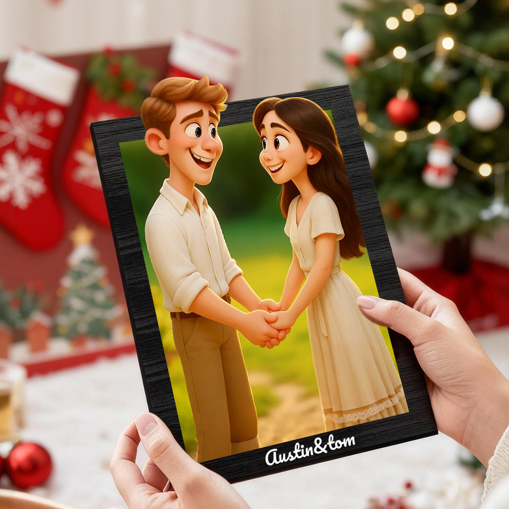 Custom Portrait Cartoon Frame｜Unique Illustration from Your Photo｜Ideal Gift for Couples, Family & Friends